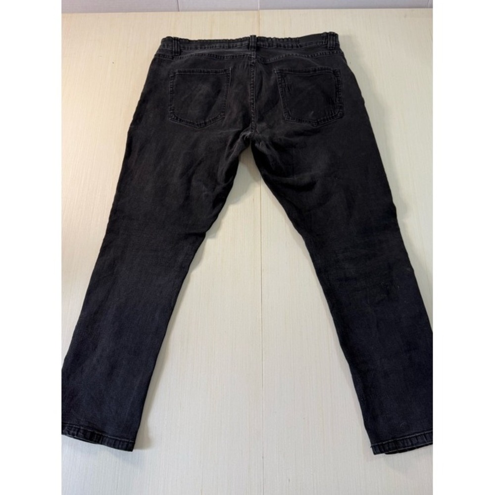 Kenneth Cole New York Mens Slim Fit Jeans Washed Black Denim Pants 37x26